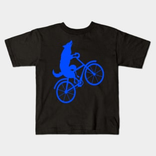 Wolf bicycle nice cute cool colorful Kids T-Shirt